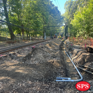 A view of track replacement work in progress.